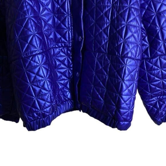 Shein Curve Women’s Purple Quilted Vibrant Hooded Jacket - Picture 3 of 10